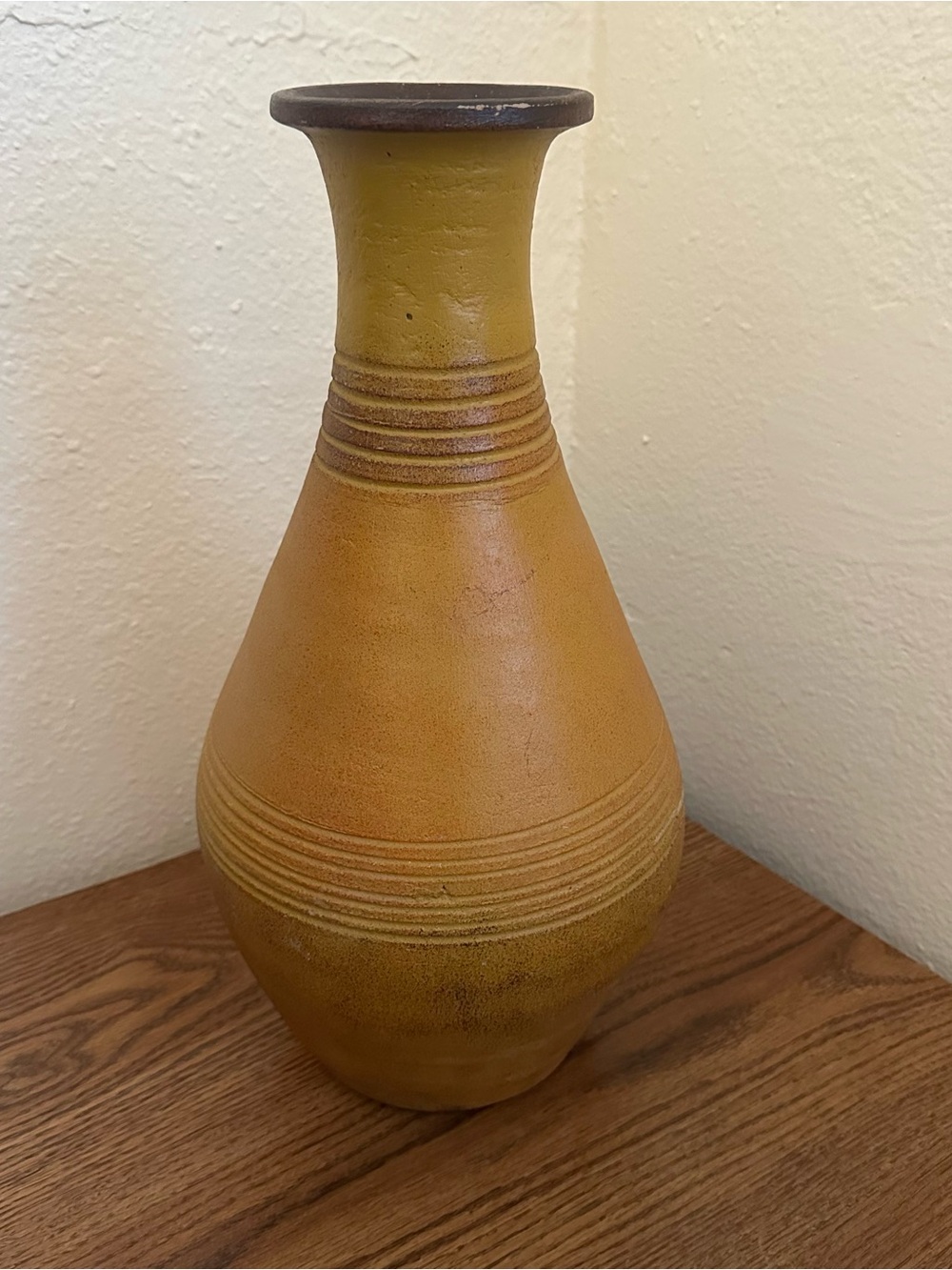 Mid-Century Organic Earth Speckled Glaze Studio Pottery Vase 15.5β - Home Deco